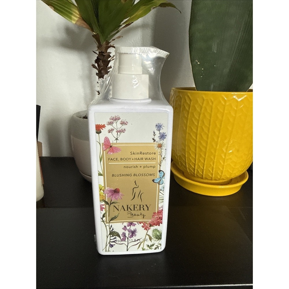 NAKERY Beauty Blushing Blossoms Skin Restore Face, Body + Hair Wash 11.8oz-‎ NEW